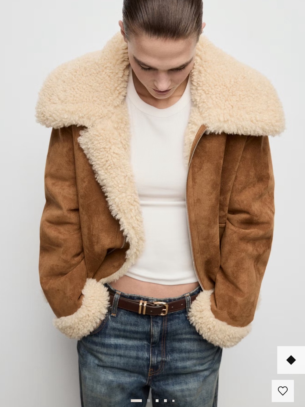 Mango Double-Faced Shearling Jacket